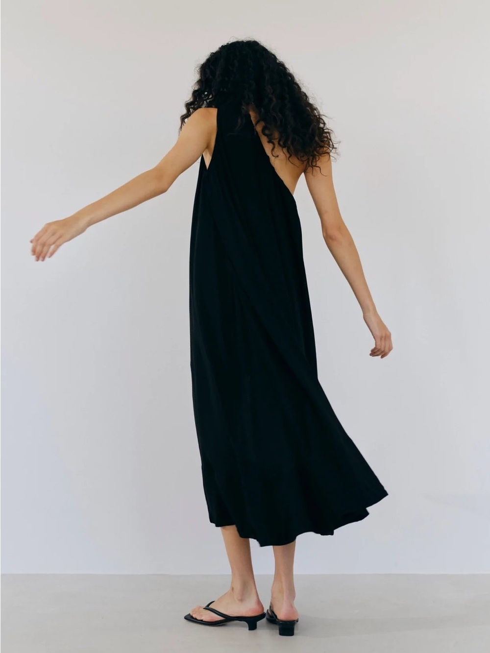 One-shoulder Black Midi - Brigette Herskind River Dress 36